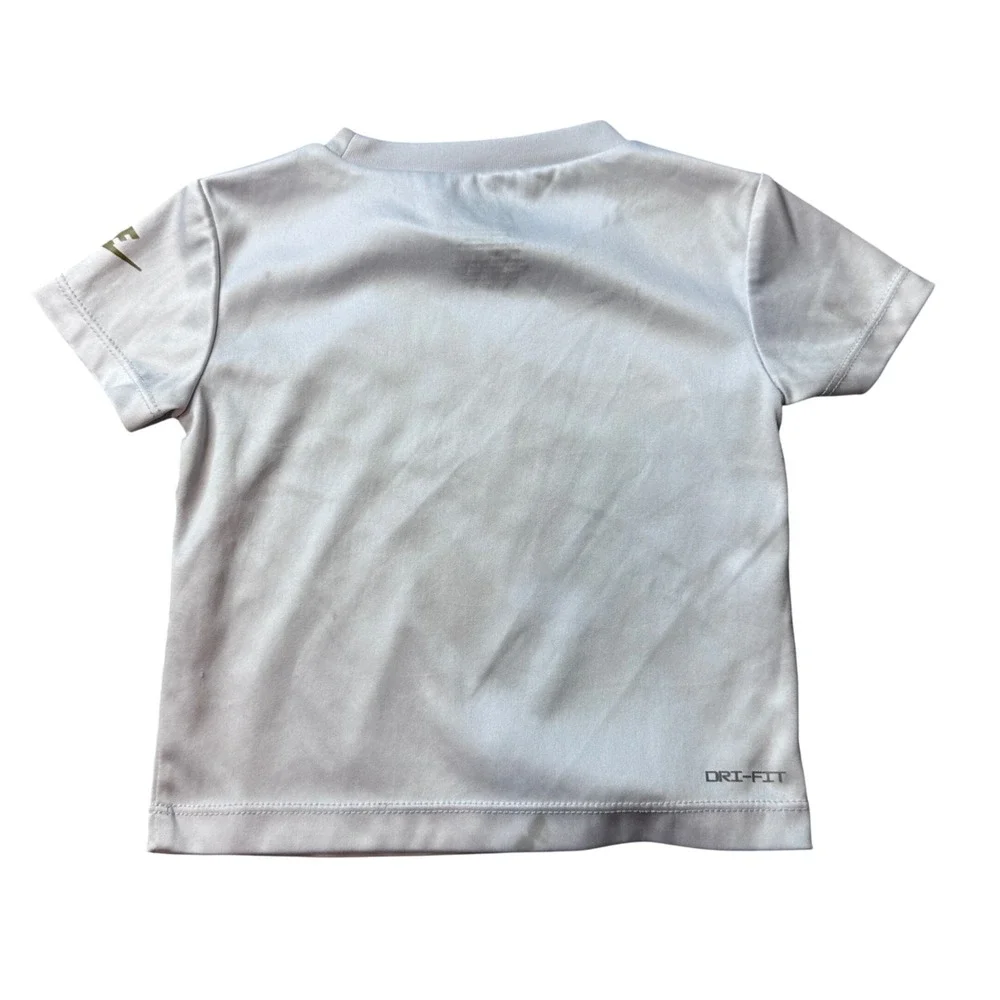 Nike T-Shirt Unisex 12M White Dri-FIT Futura Logo‎ Short Sleeve Athletic Tee